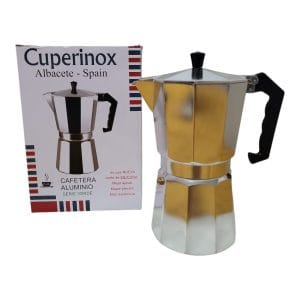 Cafetera de aluminio 9 tazas, marca Cuperinox, incluye nueva junta de silicona para mejor ajuste, mayor presión y resistencia.