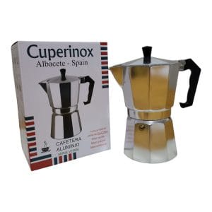 Cafetera de aluminio Cuperinox 6 tazas, con nueva junta de silicona para mejor ajuste, mayor presión y resistencia.