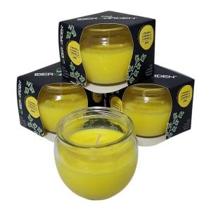 Vela aromática de citronela en tarro de cristal Ibergarden, protección natural contra insectos para carpfishing. Duración de 20 horas.