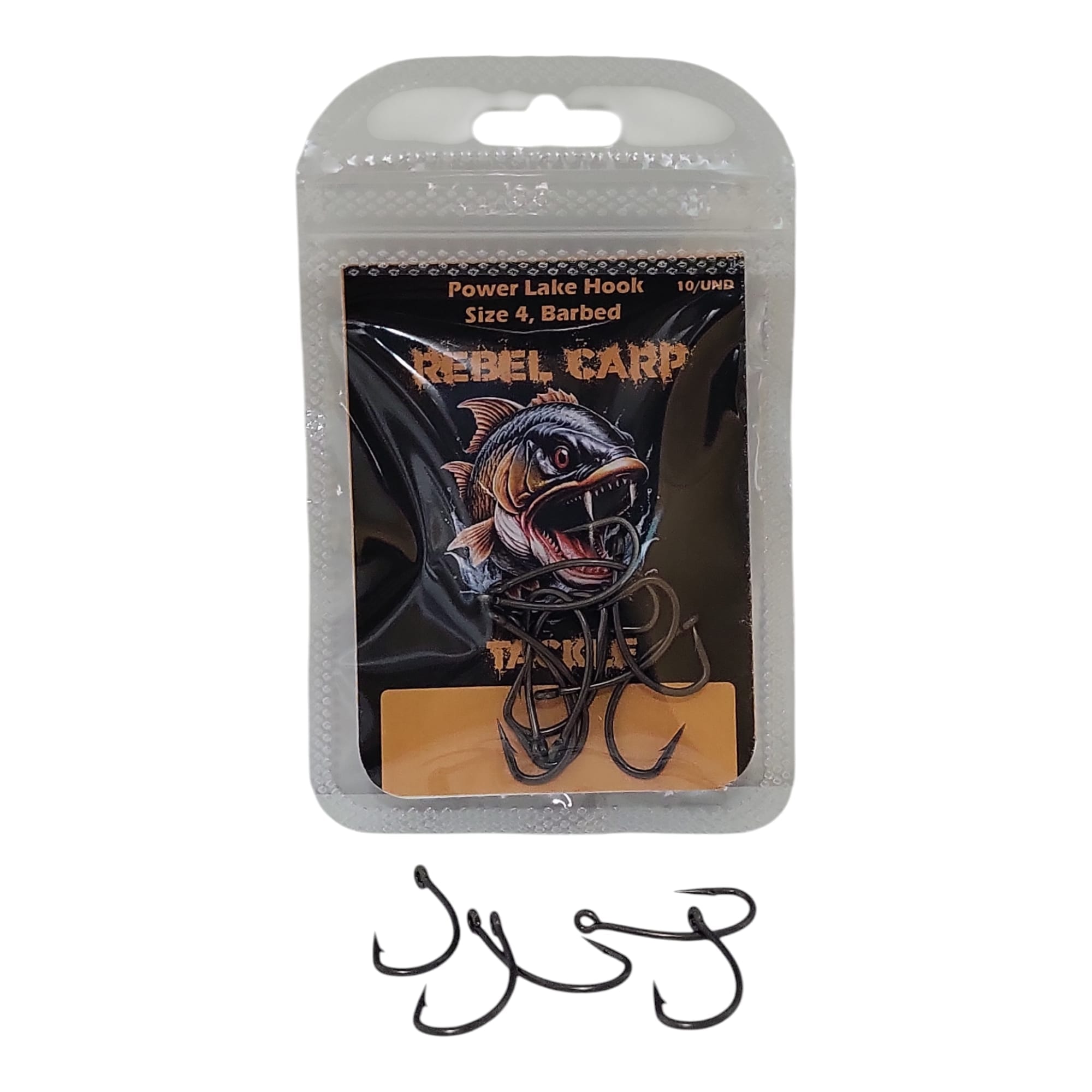Paquete de 10 anzuelos POWER LAKE HOOK tamaño 4